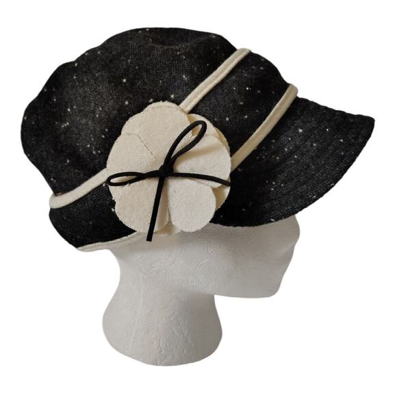 Scala Tweed Cap Black Cream OS - Picture 2 of 6